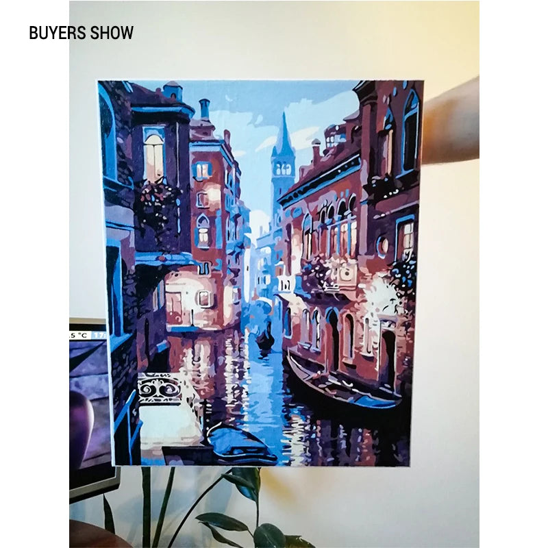 Kunstdruck Stadt in der Nacht